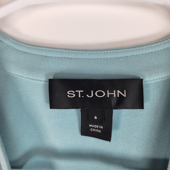 ST. JOHN Womens 6 V Neck Sleeveless Rouched Tie Side Formal Classy Blouse Top - Picture 7 of 7